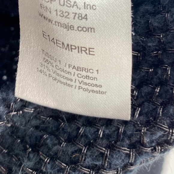 Maje Black Cotton Knit Moto Blazer Sweater - Picture 7 of 8